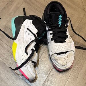 Kids High-Top Sneakers with Black and White Design